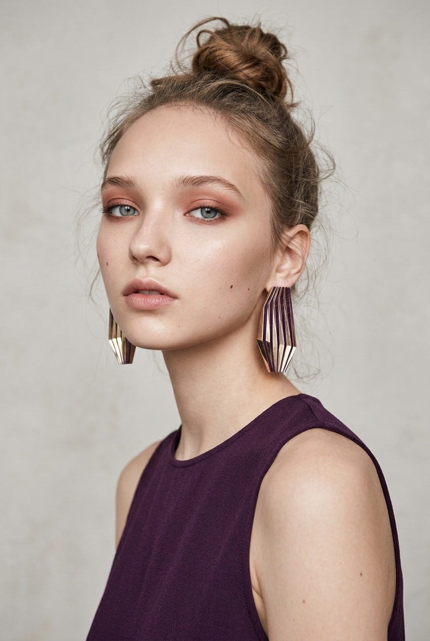 Boucles d'Oreilles "Plissé" XL