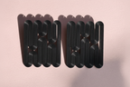 miette art earrings NENE linear black color light weight iridescent