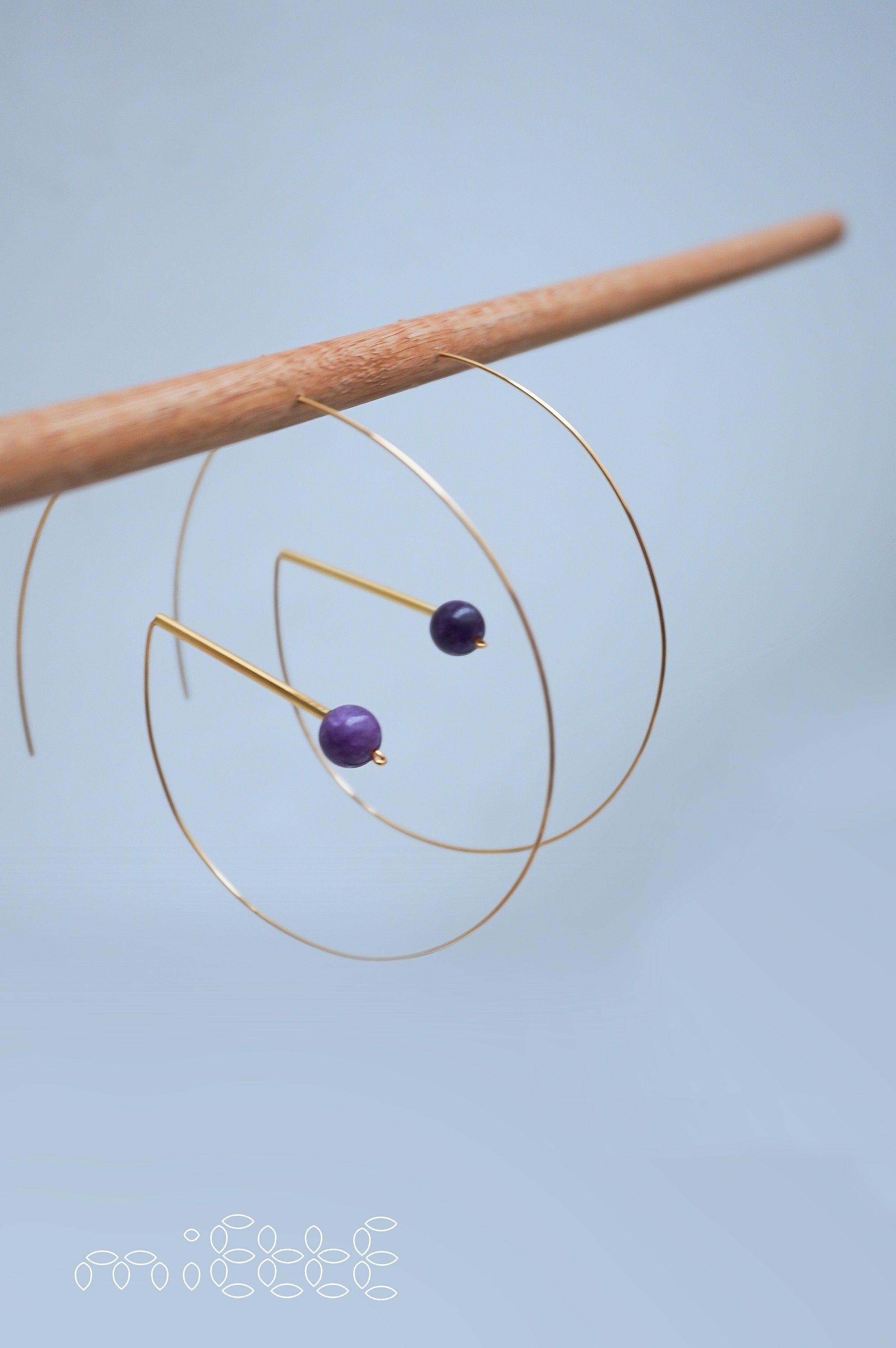 Créoles « Crépuscule » - handmade PLA bioplastic earrings - Miette jewelry