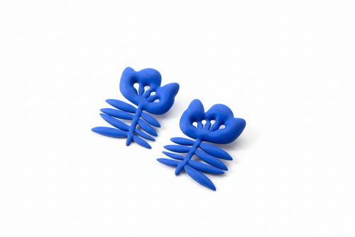 "Fleur" Boucles série Matisse - handmade PLA bioplastic earrings - Miette jewelry