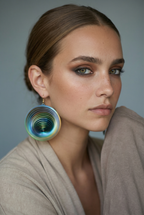  - sustainable bioplastic jewelry - Miette Télescope earrings mobile shape
