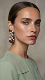 Boucles créoles géantes "Galaxies" - handmade PLA bioplastic earrings - Miette jewelry